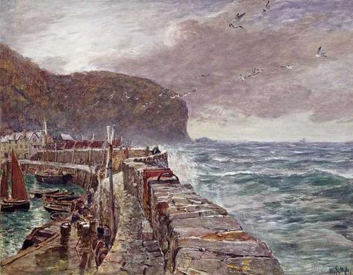Clovelly Pier, 1897 (gouache on paper) de Charles Napier Hemy