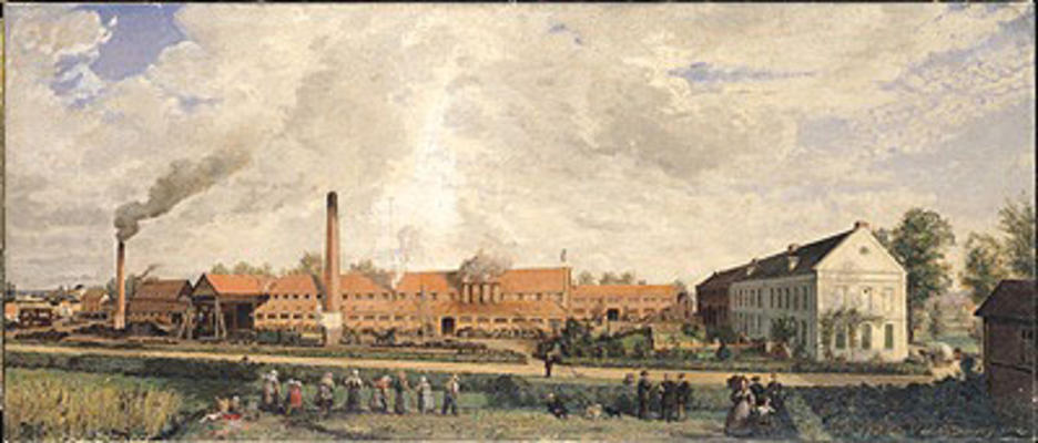 View of a Sugar Factory (oil on canvas) de Charles Paul Etienne Desavary