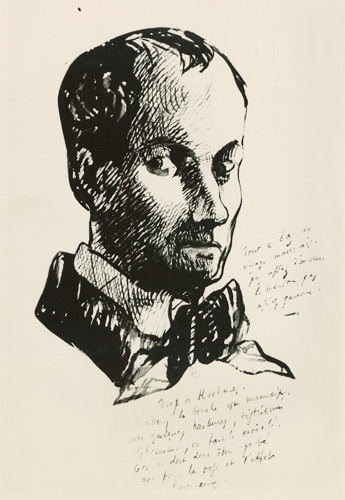 Self Portrait (pen & ink on paper) de Charles Pierre Baudelaire