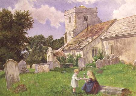 Children in a Church Yard de Charles Rossiter