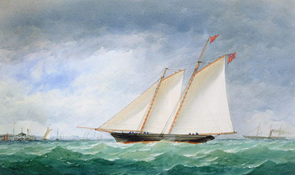 Schooner Yacht off Ryde, Isle of Wight  on de Charles Taylor