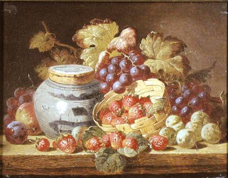 Still Life with Fruit and a Ginger Jar de Charles Thomas Bale