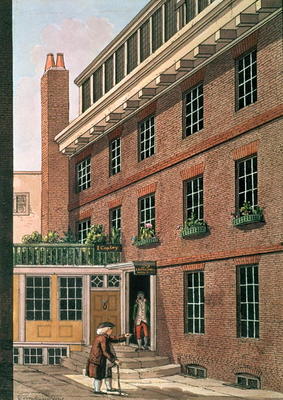 Dr Johnson and his servant, Francis at Bolt Court, Fleet Street, 1801 (w/c) de Charles Tomkins