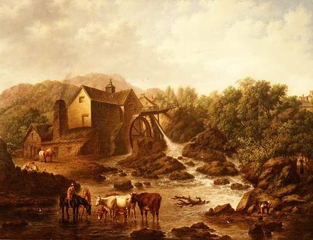 River Scene with Overshot Mill de Charles Towne
