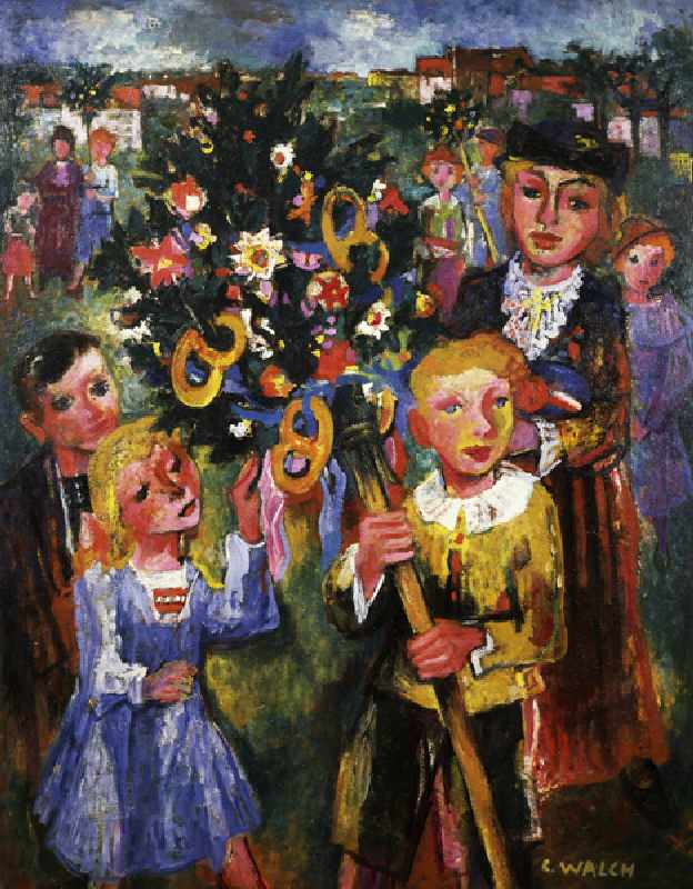 Le Bouquet des Rameaux, 1932, painting by Charles Walch (1896-1948). France, 20th century. de Charles Walch