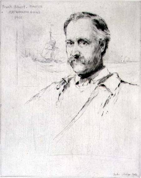 Sir Frank Short (1857-1945) painter and engraver, Master of the Art Workers' Guild in 1901 de Charles Watson