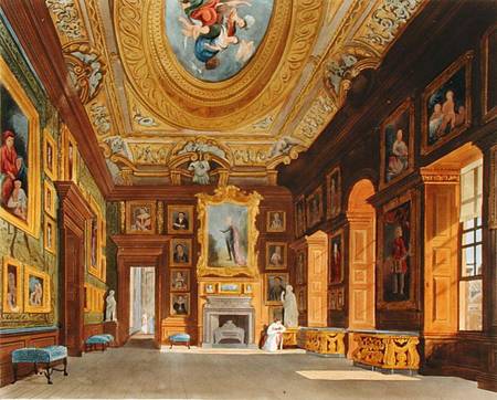 Queen Caroline's Drawing Room, Kensington Palace, from 'The History of the the Royal Residences', en de Charles Wild