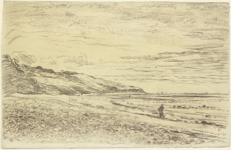 Steinige Meeresküste, vorne links Hügel de Charles Francois Daubigny