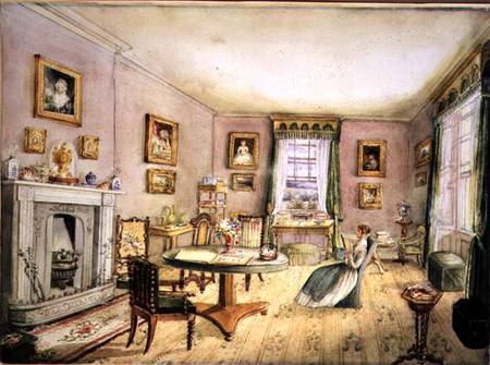 The Drawing Room, East Wood, Hay, f54 from an Album of Interiors de Charlotte Bosanquet