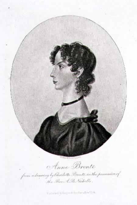 Portrait of Anne Bronte (1820-49) from a drawing in the possession of the Rev. A. B. Nicholls, engra de Charlotte Bronte