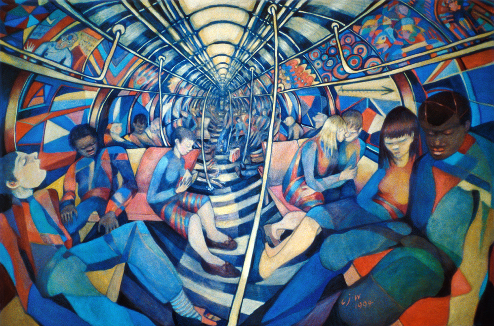 Subway NYC, 1994 (oil on canvas)  de Charlotte  Johnson Wahl