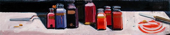Jars of Pigment, 2003 (oil on canvas)  de Charlotte  Moore