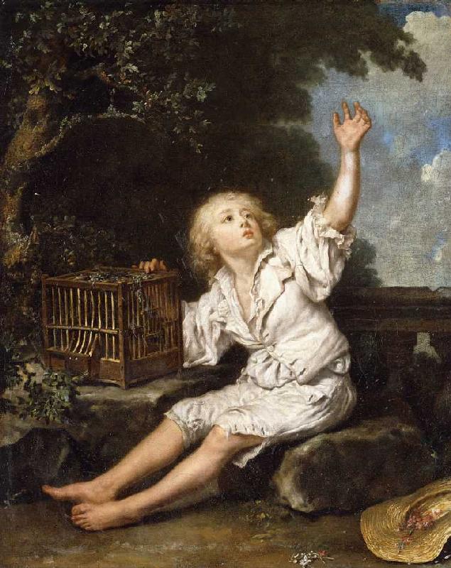 Junge mit einem leeren Vogelkäfig. de Charpentier d.Ä.,Jean-Baptiste
