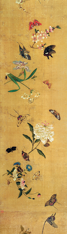 One Hundred Butterflies, Flowers and Insects, detail from a handscroll de Chen Hongshou