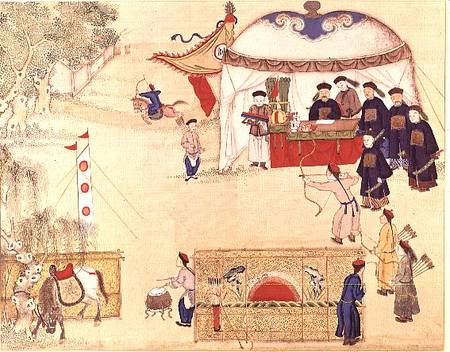 An archery contest, late 18th century de Chinese School