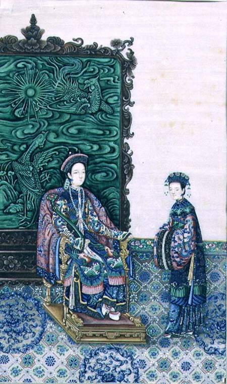 Empress Seated with a Lady de Chinese School