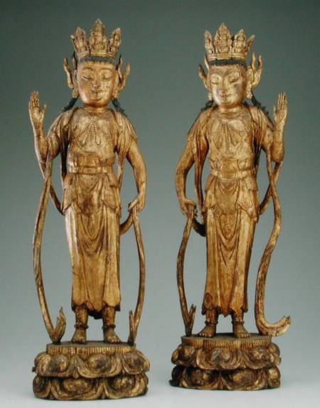 Pair of bodhisattvas, Yuan dynasty de Chinese School