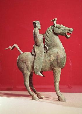 Man on horseback, from Wu-wei, Kansu, Eastern Han Dynasty