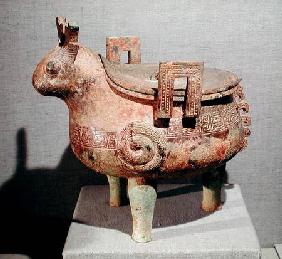Sacrificial 'hsi-ting' animal figure, from Shucheng, Anhui, Chou Dynasty