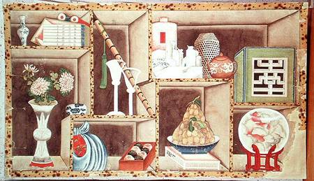 Trompe l'Oeil of Chinese Objects de Chinese School