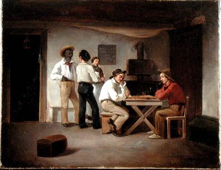 Sailors Playing a Board Game in a Tavern de Christian Andreas Schleisner
