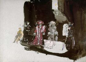 Stage design with figurines for the world premiere