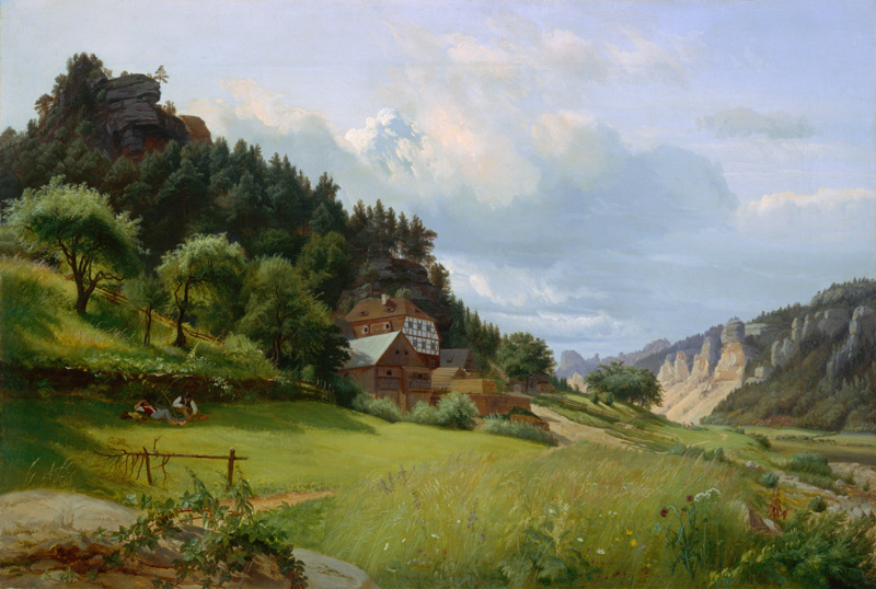 Countryside in Saxon Switzerland. de Christian Friedrich Gille