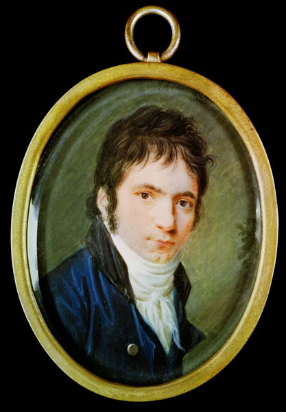 Miniature Portrait of Ludwig Van Beethoven (1770-1827) de Christian Hornemann
