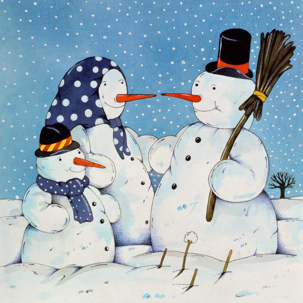 The Snowman Family, 1997 (w/c on paper)  de Christian  Kaempf
