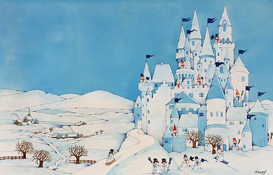 Snowman Castle, 1997 (w/c on paper)  de Christian  Kaempf