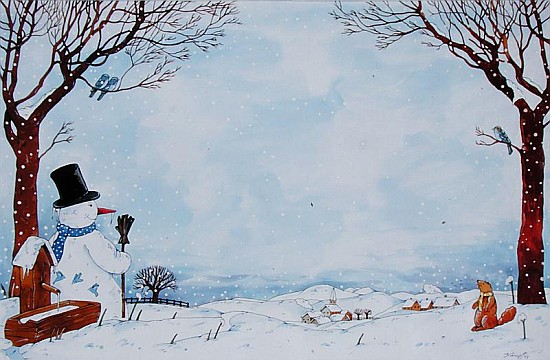 Snowman Under the Tree, 1993 (w/c on paper)  de Christian  Kaempf