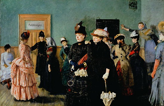 Albertine at the Police Doctor''s waiting room, 1886-87 de Christian Krohg