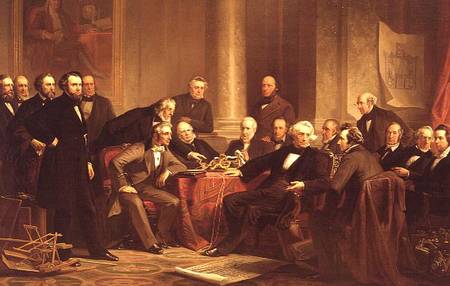 Men of Progress: group portrait of the great American inventors of the Victorian Age de Christian Schussele