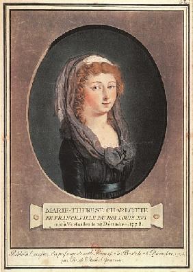 Marie-Therese-Charlotte de France (1778-1851) aged seventeen