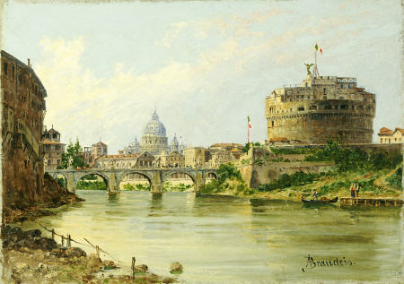 The Tiber With The Castel Sant''Angelo And St de 