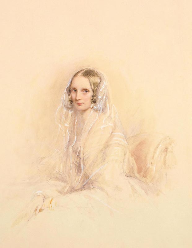Portrait of Empress Alexandra Fyodorovna (Charlotte of Prussia), Emperor's Nicholas I wife (1798-186 de Christina Robertson