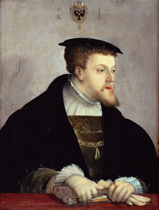 Portrait of the Emperor Charles V (1500-1558) de Christoph Amberger