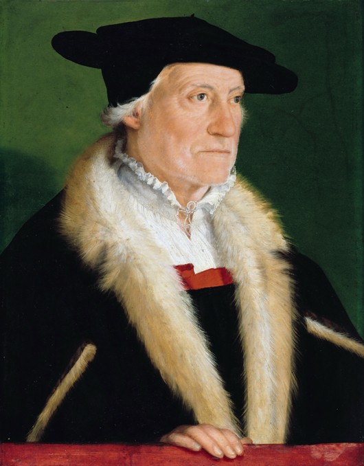 Portrait of the cosmographer Sebastian Münster (1489-1552) de Christoph Amberger