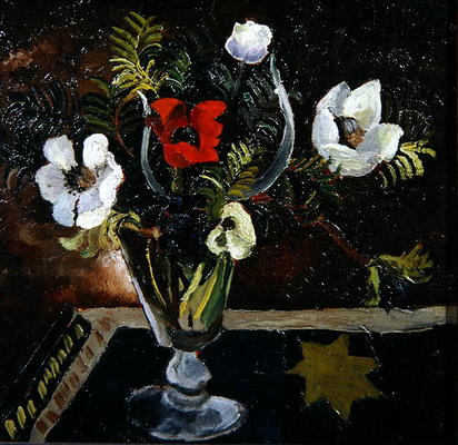 Anemones in a Glass (oil on canvas) de Christopher Wood
