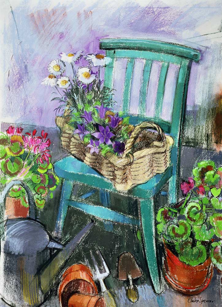 Gardener''s Chair (pastel on paper)  de Claire  Spencer