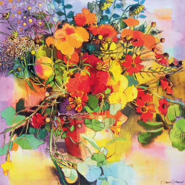 Autumn Flowers (pastel and and on paper) de Claire  Spencer