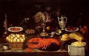 Quiet life with fruits, lobster and cheese de Clara Peeters