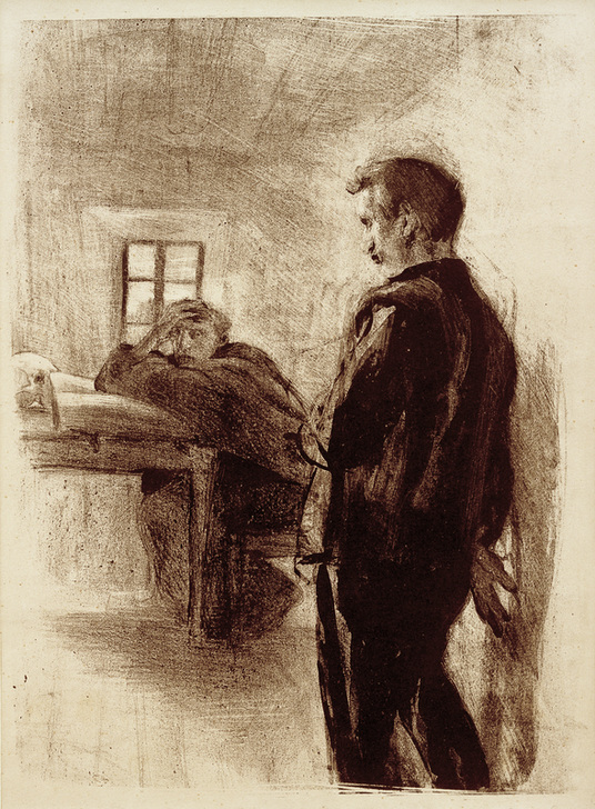 Mann und Mönch in einer Zelle de Clara Siewert