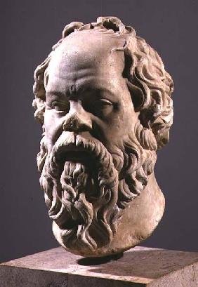 Socrates, marble head, copy from a bronze from the Pompeion in Athens, made