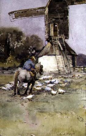 Horseman by a Windmill