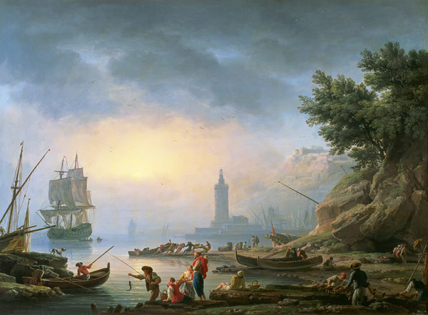 Seaport at Dawn de Claude Joseph Vernet