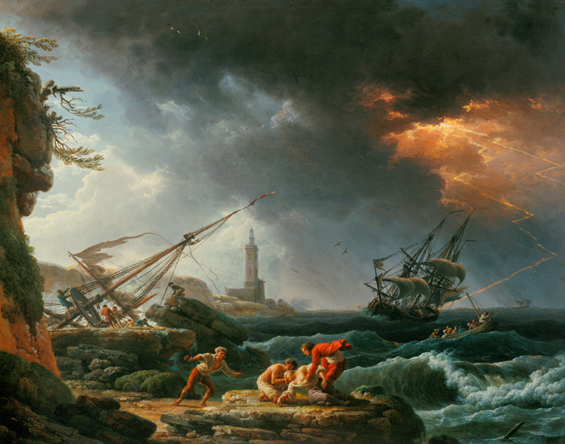 Sea storm. de Claude Joseph Vernet
