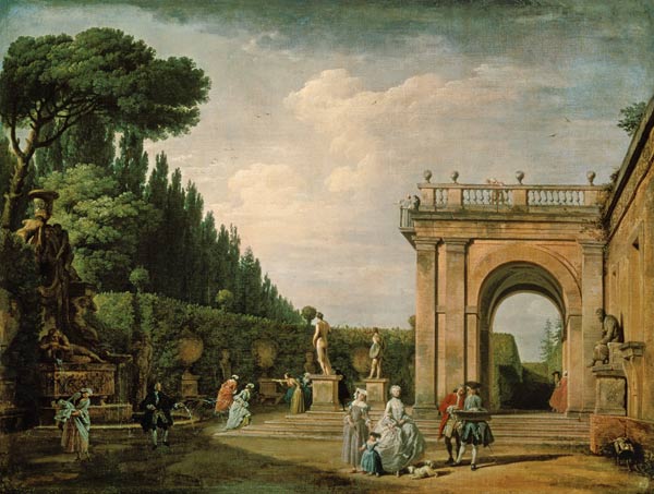 The Gardens of the Villa Ludovisi, Rome de Claude Joseph Vernet
