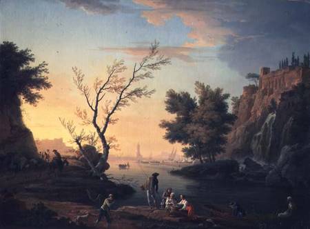 Seaport at Sunset de Claude Joseph Vernet