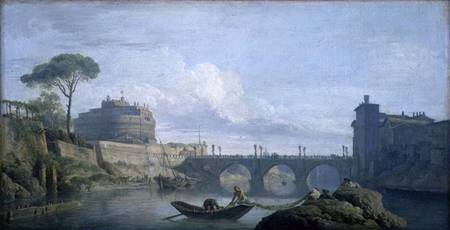 View of the Bridge and Chateau of St. Angelo, Rome de Claude Joseph Vernet